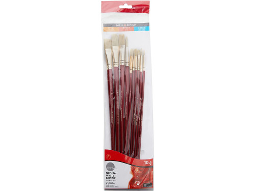 Set of natural brushes, white bristle - Daler Rowney - 10 pcs.