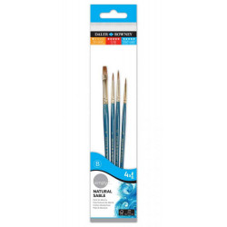 Set of natural sable brushes - Daler Rowney - 4 pcs.