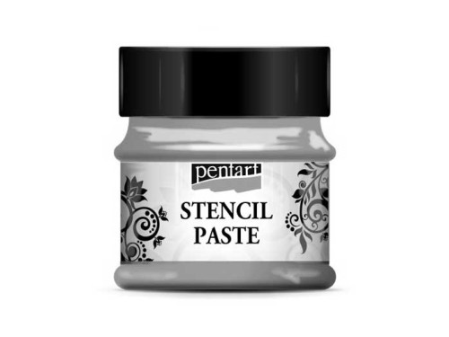 Pasta do szablonów Stencil Paste - Pentart - metaliczne srebro, 50 ml