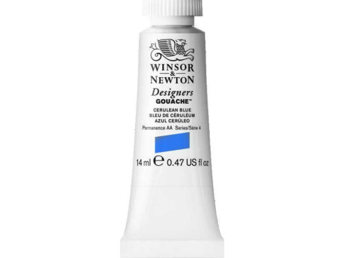 Farba gwasz Designers Gouache - Winsor & Newton - Cerulean Blue, 14 ml