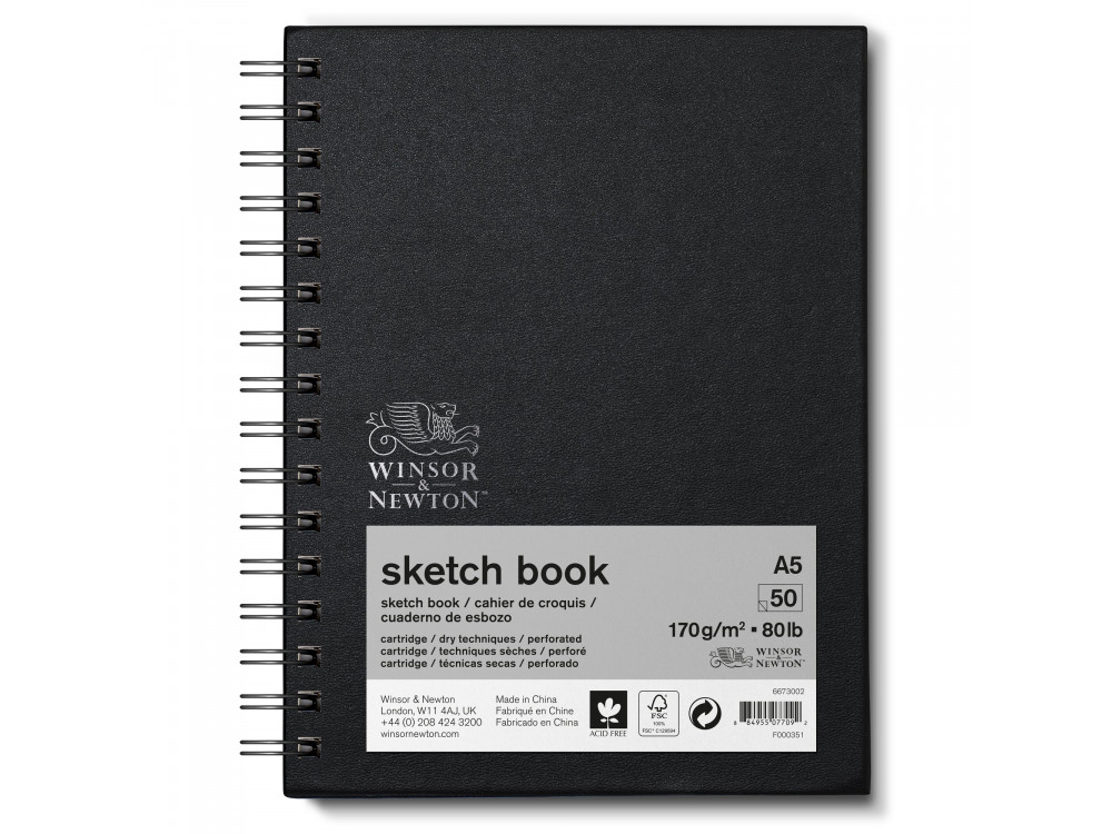 Sketch Book with spiral - Winsor & Newton - A5, 170g, 50 sheets