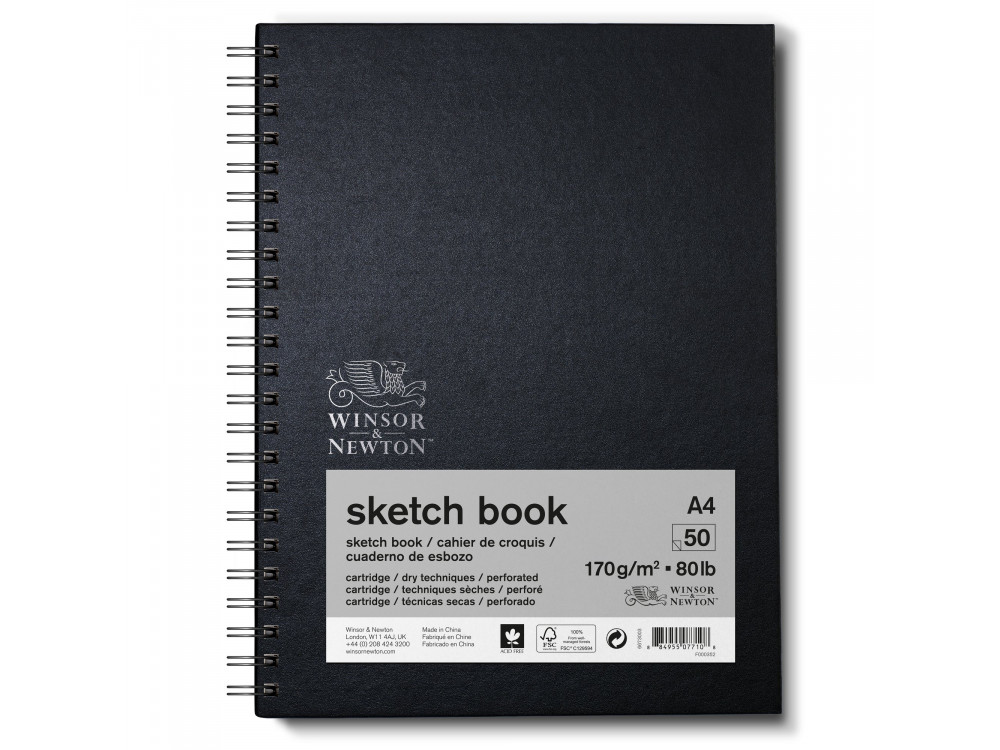 Sketch Book with spiral - Winsor & Newton - A4, 170g, 50 sheets