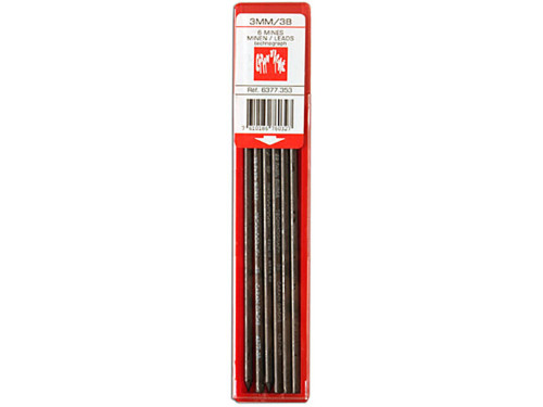 Wkłady grafitowe Technograph, 3 mm - Caran d'Ache - 3B, 6 szt.