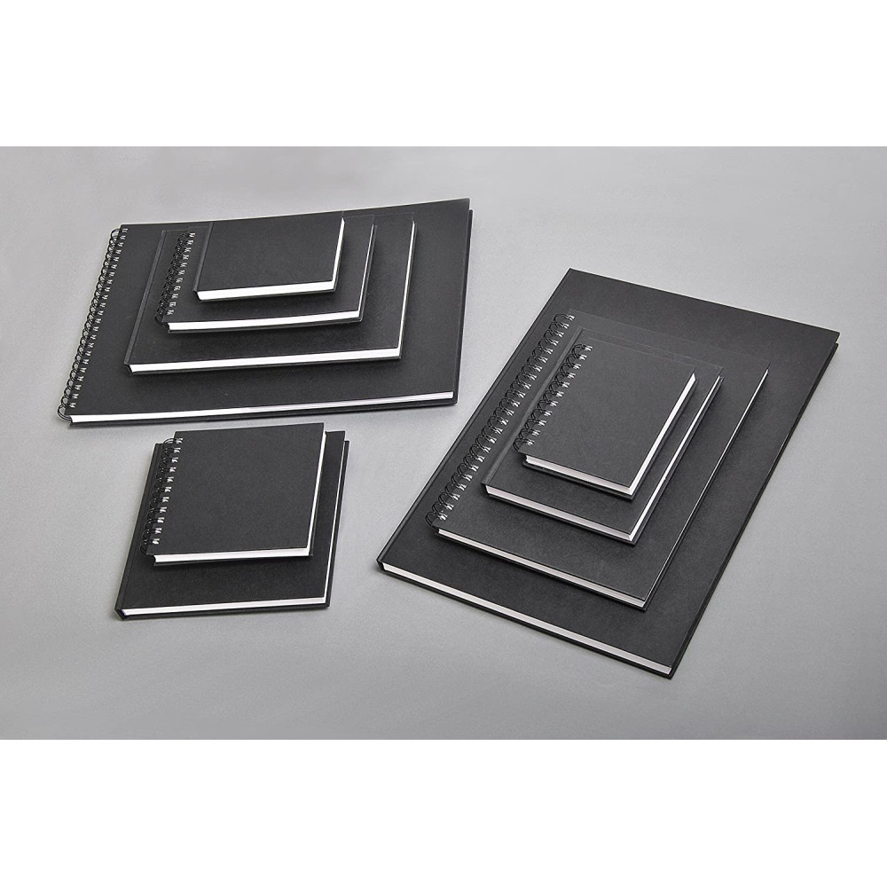 Goldline spiral sketchbook - Clairefontaine - black, horizontal, A4, 140 g, 64 sheets
