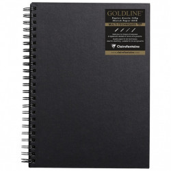 Goldline spiral sketchbook - Clairefontaine - black, vertical, A4, 140 g, 64 sheets