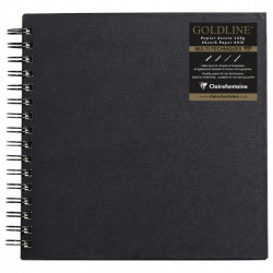 Goldline spiral sketchbook - Clairefontaine - black, 20 x 20 cm, 140 g, 64 sheets