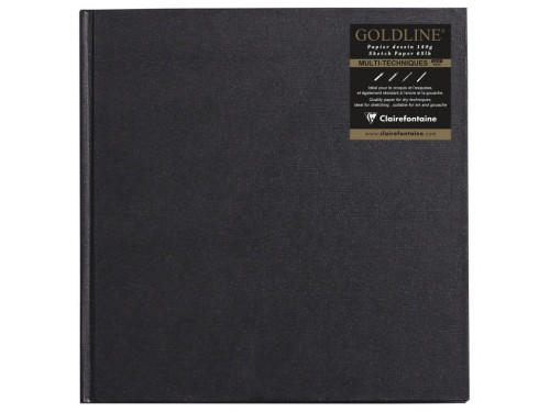 Goldline sketchbook - Clairefontaine - black, 20 x 20 cm, 140 g, 64 sheets