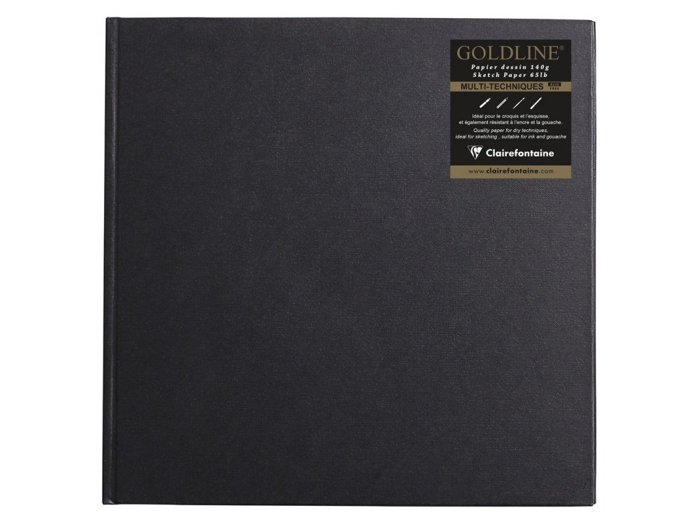 Szkicownik Goldline - Clairefontaine - czarny, 25 x 25 cm, 140 g, 64 ark.