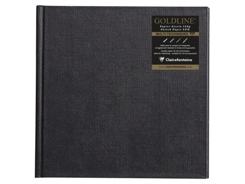 Szkicownik Goldline - Clairefontaine - czarny, 15 x 15 cm, 140 g, 64 ark.