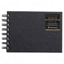 Goldline spiral sketchbook - Clairefontaine - black, horizontal, A6, 140 g, 64 sheets