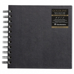 Goldline spiral sketchbook - Clairefontaine - black, 15 x 15 cm, 140 g, 64 sheets