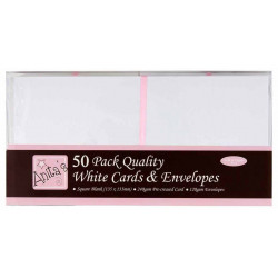 Square Cards & Envelopes Set - Anita's - White, 50 pcs