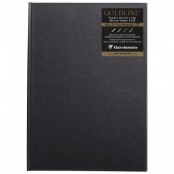 Szkicownik Goldline - Clairefontaine - czarny, pionowy, A4, 140 g, 64 ark.