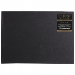 Szkicownik Goldline - Clairefontaine - czarny, poziomy, A4, 140 g, 64 ark.