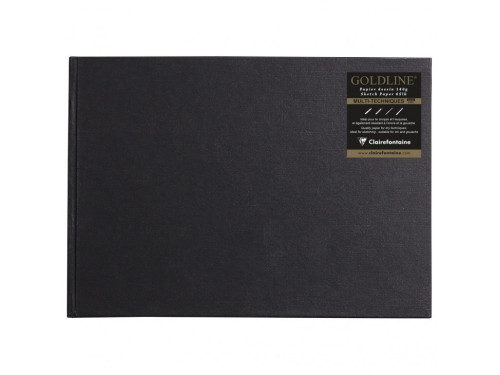 Goldline sketchbook - Clairefontaine - black, horizontal, A4, 140 g, 64 sheets