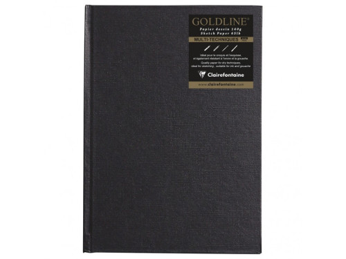 Goldline sketchbook - Clairefontaine - black, vertical, A5, 140 g, 64 sheets
