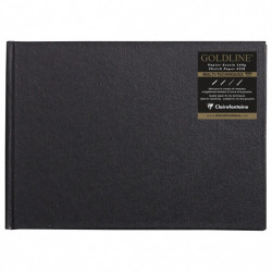 Szkicownik Goldline - Clairefontaine - czarny, poziomy, A5, 140 g, 64 ark.