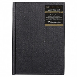 Goldline sketchbook - Clairefontaine - black, vertical, A6, 140 g, 64 sheets
