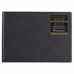 Goldline sketchbook - Clairefontaine - black, horizontal, A6, 140 g, 64 sheets