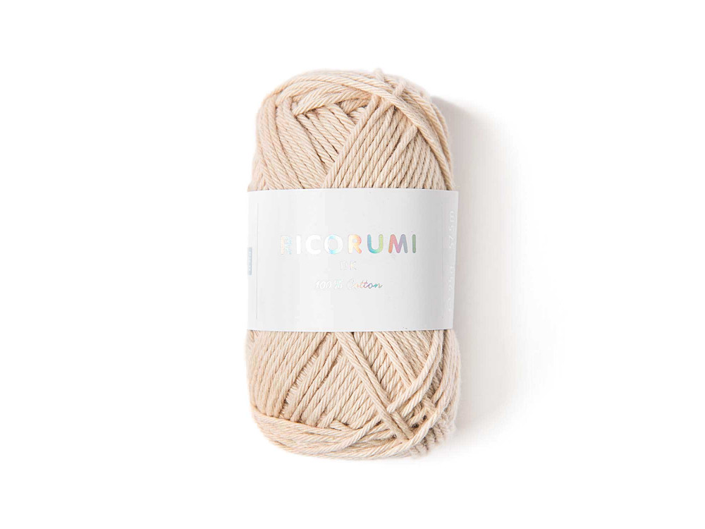 Ricorumi DK cotton yarn - Rico Design - Ecru, 25 g