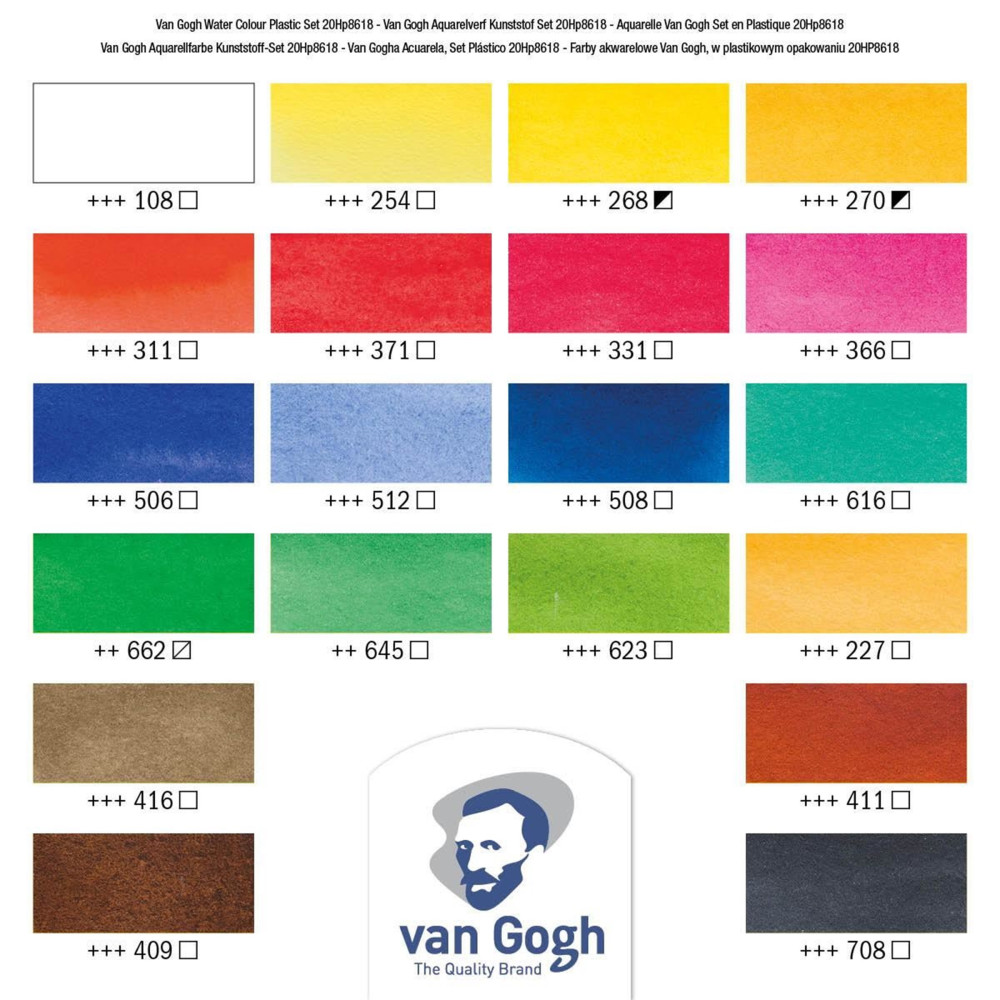 Watercolor paints pocket box - Van Gogh - 20 colors