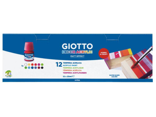 Set of acrylic paints Decor - Giotto - 12 colors x 25 ml