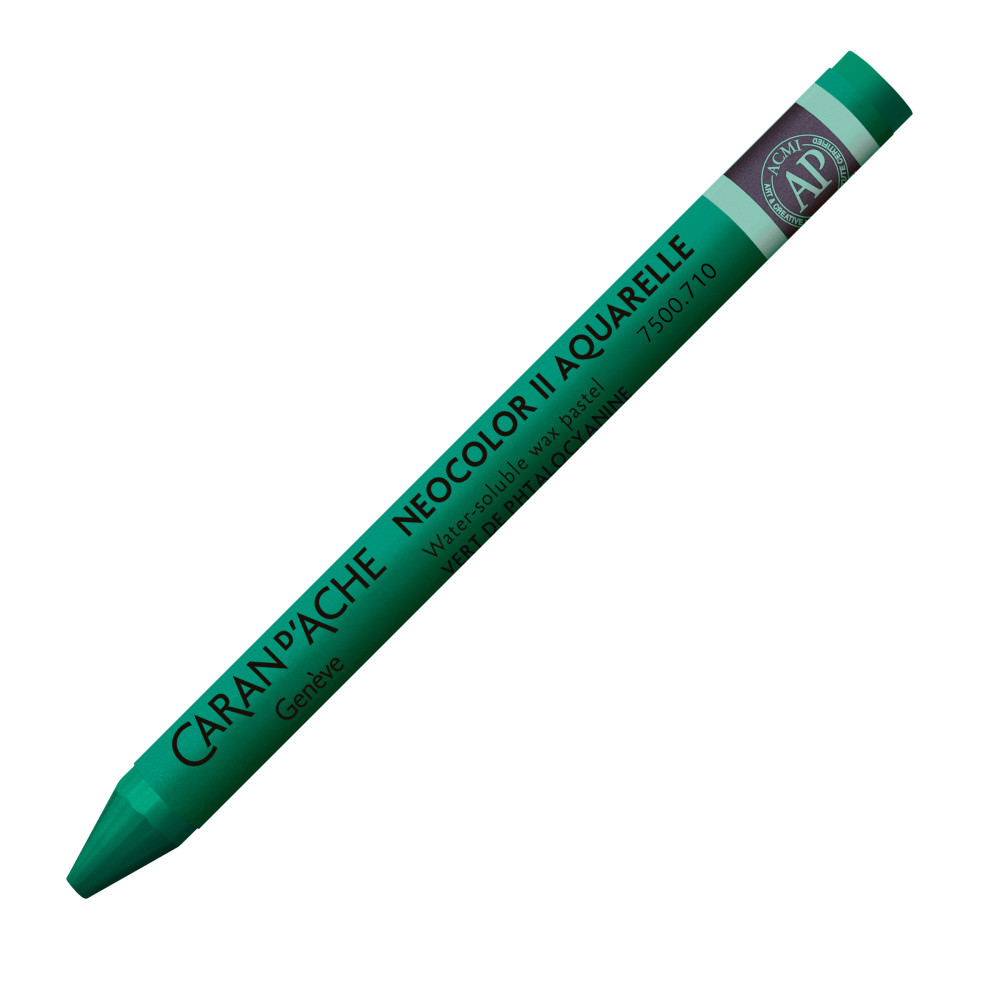 Neocolor II water-soluble wax pencil - Caran d'Ache - 710, Phthalocyanin Green