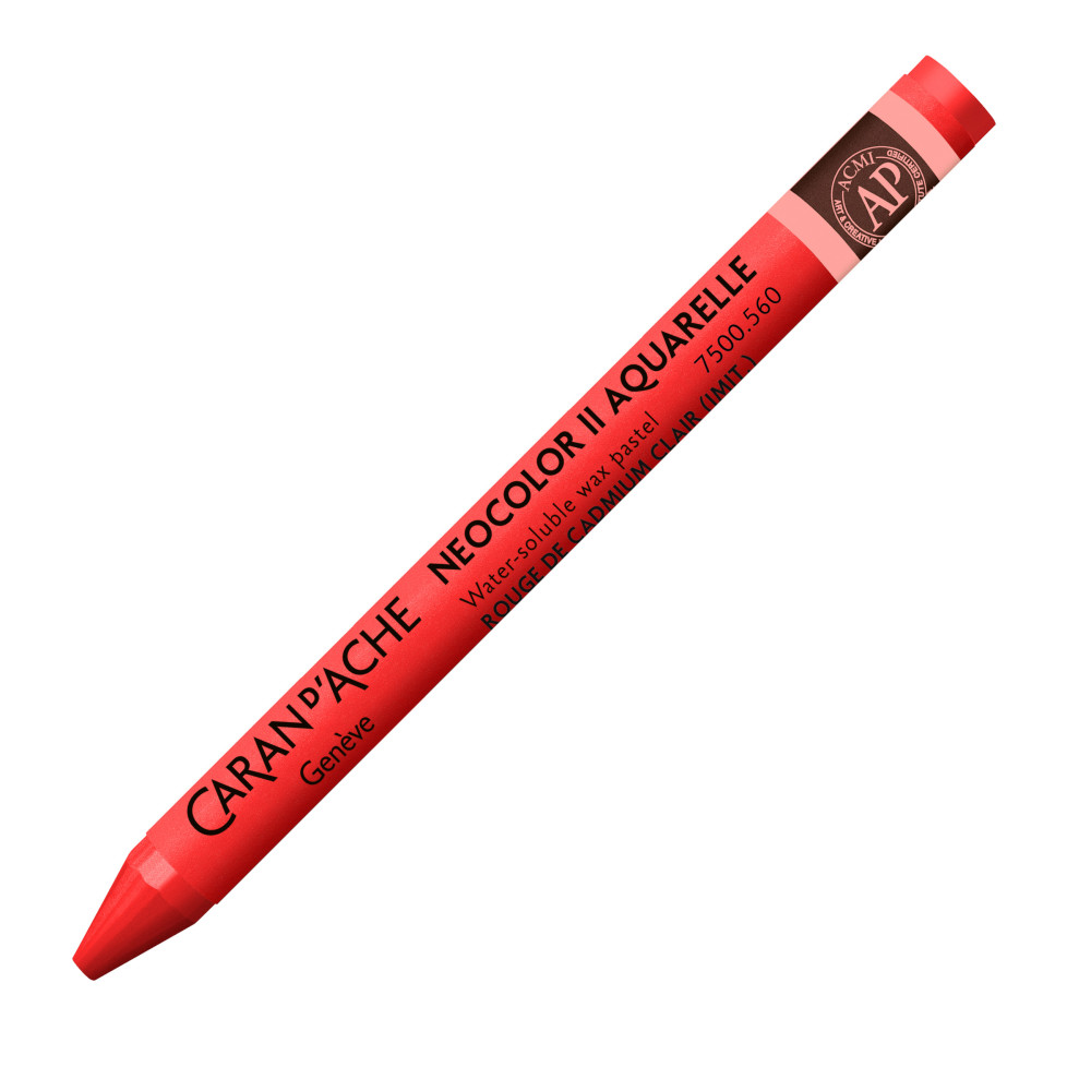 Neocolor II water-soluble wax pencil - Caran d'Ache - 560, Light Cadmium Red