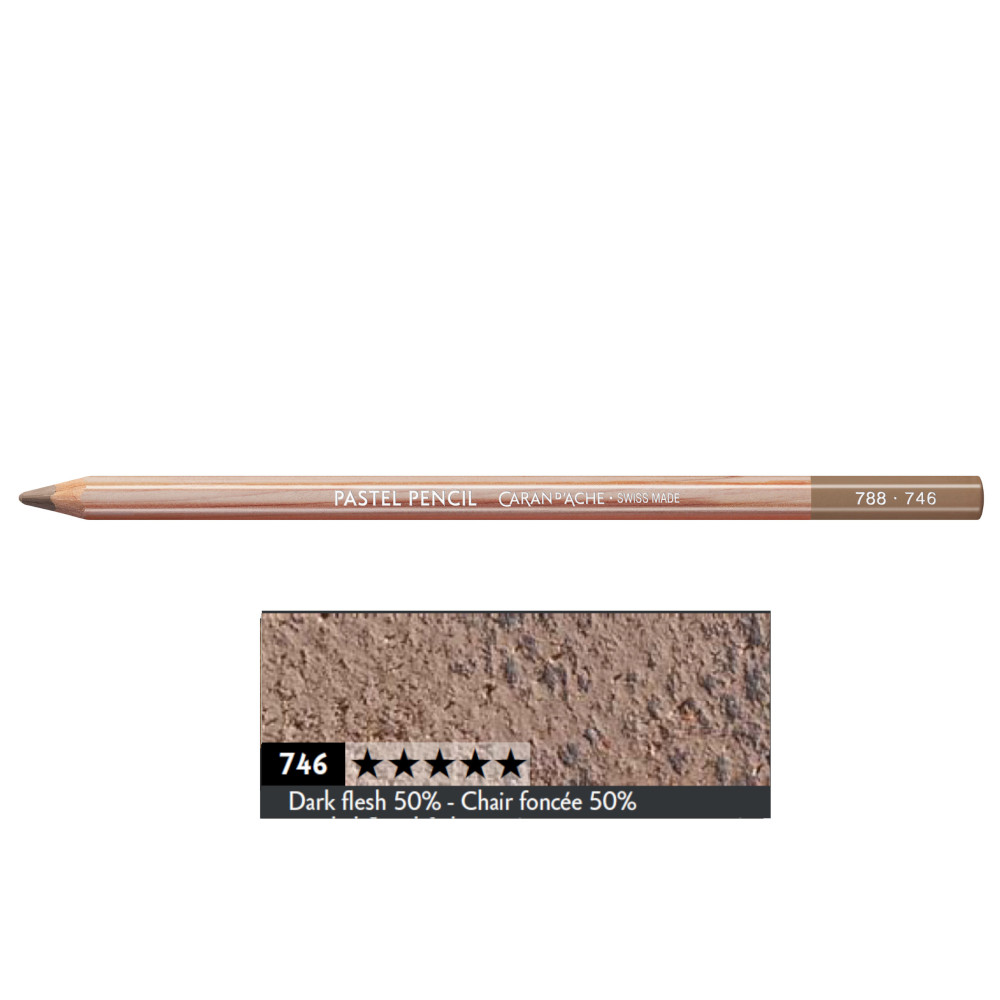 Dry Pastel Pencil - Caran d'Ache - 746, Dark Flesh 50%