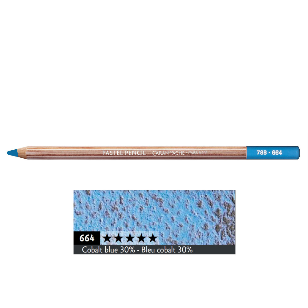 Dry Pastel Pencil - Caran d'Ache - 664, Cobalt Blue 30%