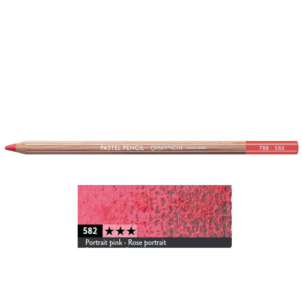 Dry Pastel Pencil - Caran d'Ache - 582, Portrait Pink