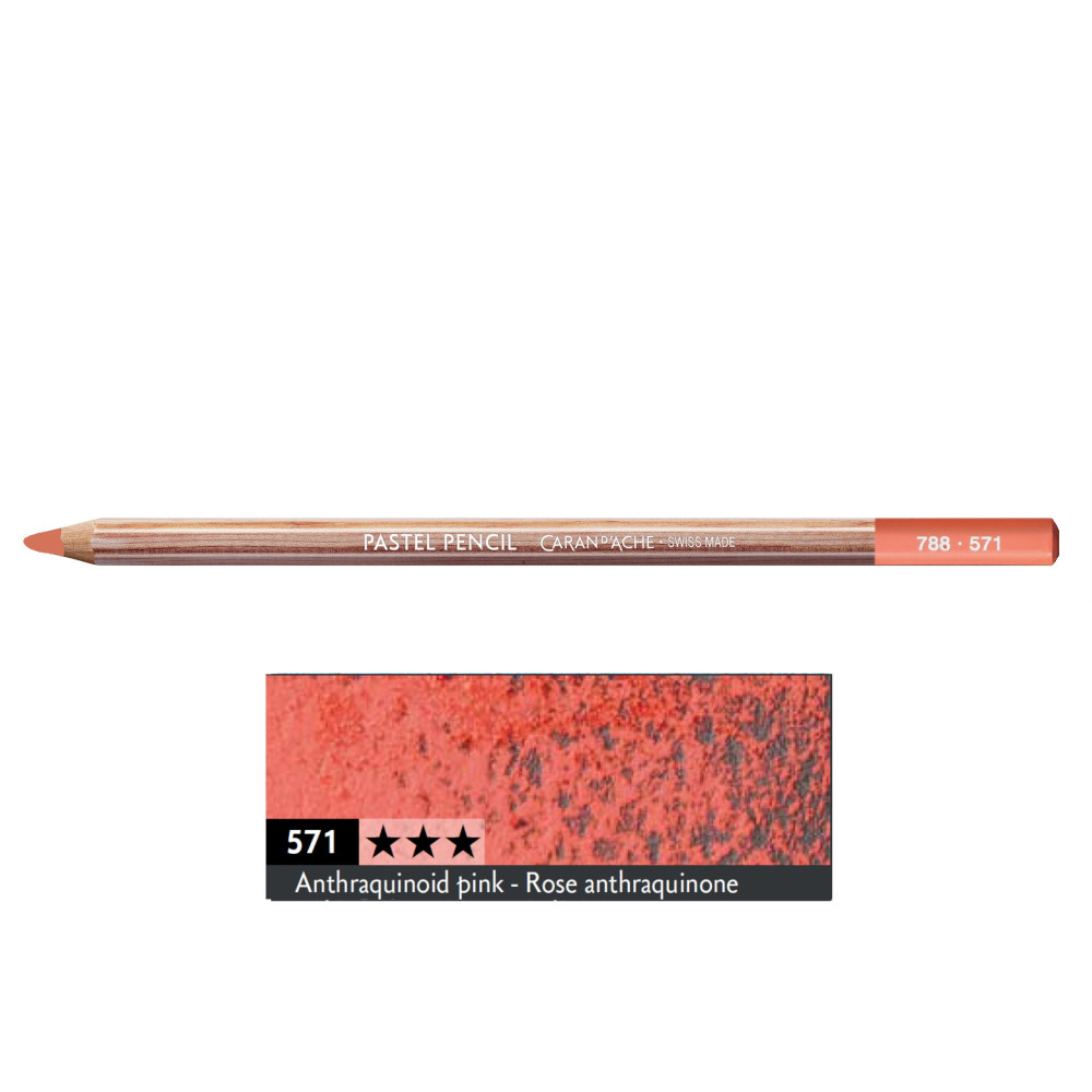 Pastela sucha w kredce Pastel Pencil - Caran d'Ache - 571, Anthraquinoid Pink