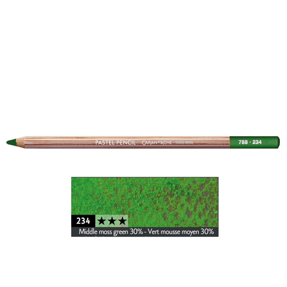 Dry Pastel Pencil - Caran d'Ache - 234, Middle Moss Green 30%