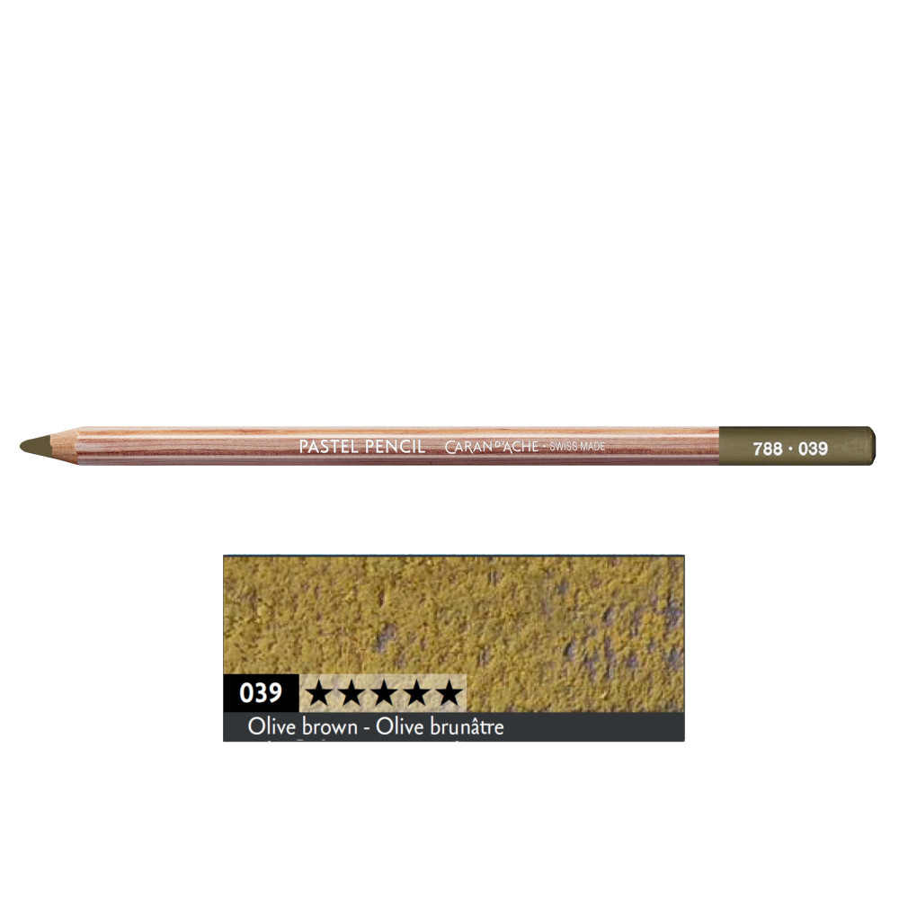 Dry Pastel Pencil - Caran d'Ache - 039, Olive Brown