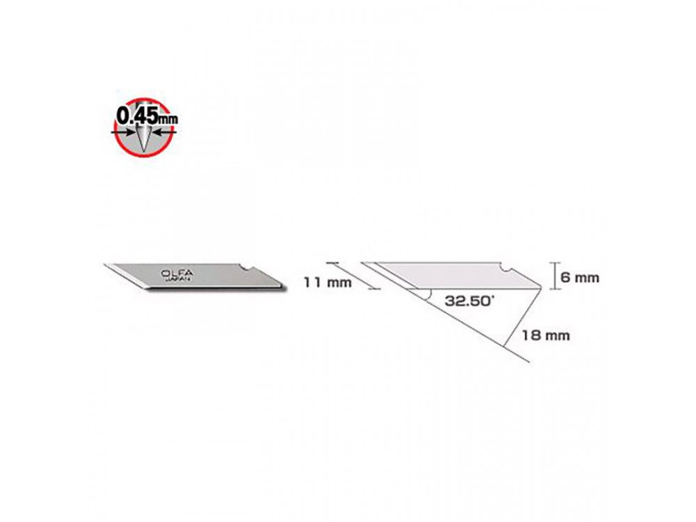 Ostrza KB do skalpela AK-1 i AK-4 - Olfa - 6 mm, 25 szt.