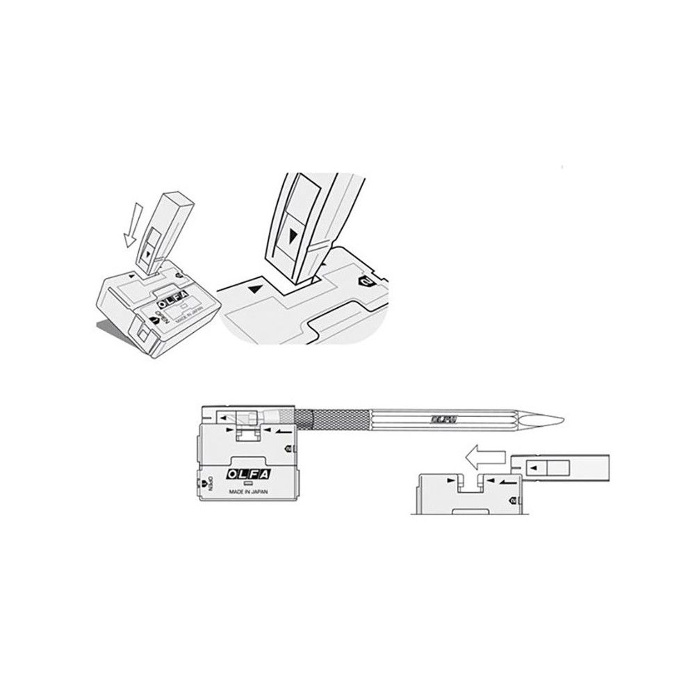 Spare blades KB with needle for AK-5 knife - Olfa - 4 mm, 30 pcs.