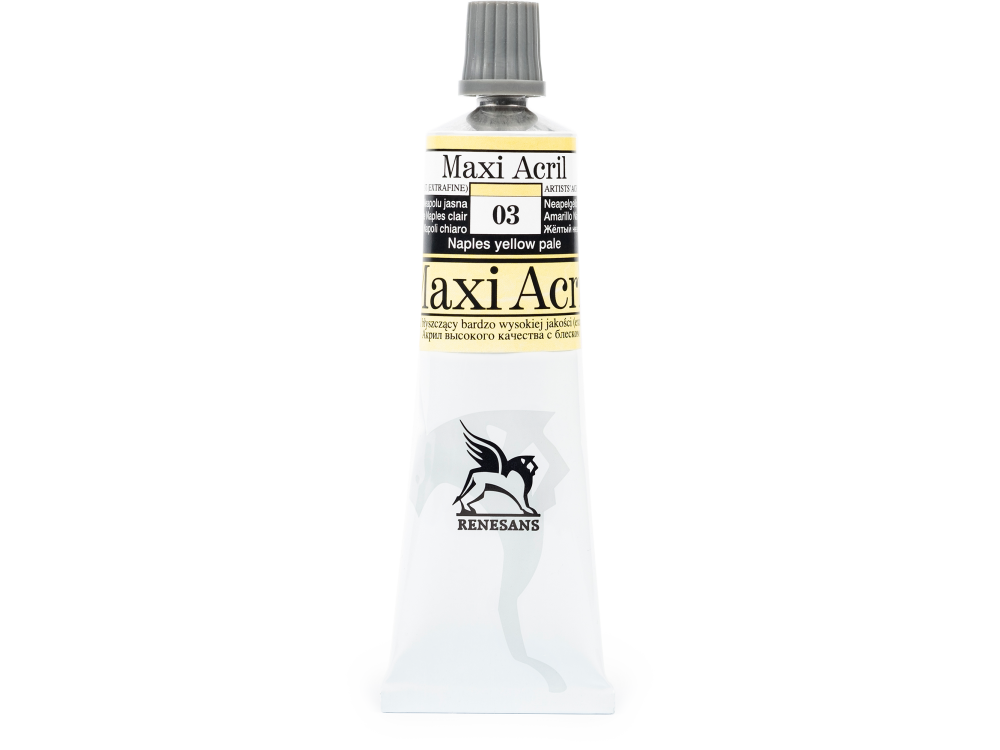 Acrylic paint Maxi Acril - Renesans - 03, Naples yellow pale, 60 ml
