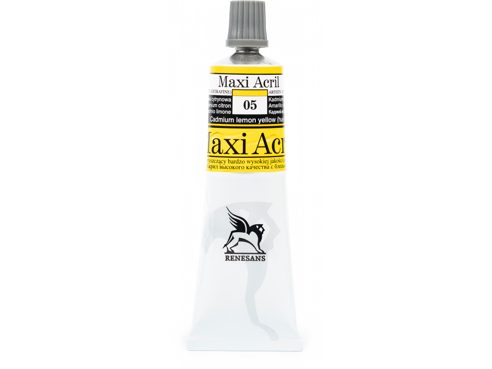 Acrylic paint Maxi Acril - Renesans - 05, cadmium lemon yellow hue, 60 ml