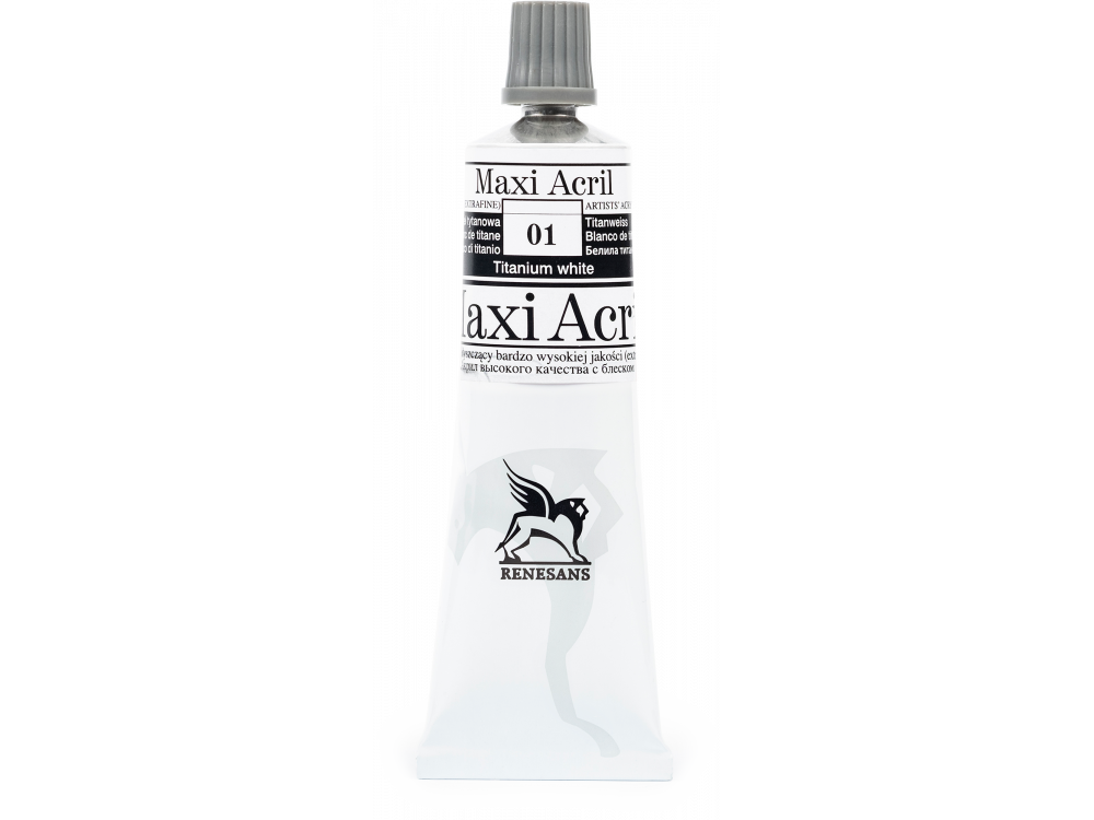 Farba akrylowa Maxi Acril - Renesans - 01, titanium white, 60 ml