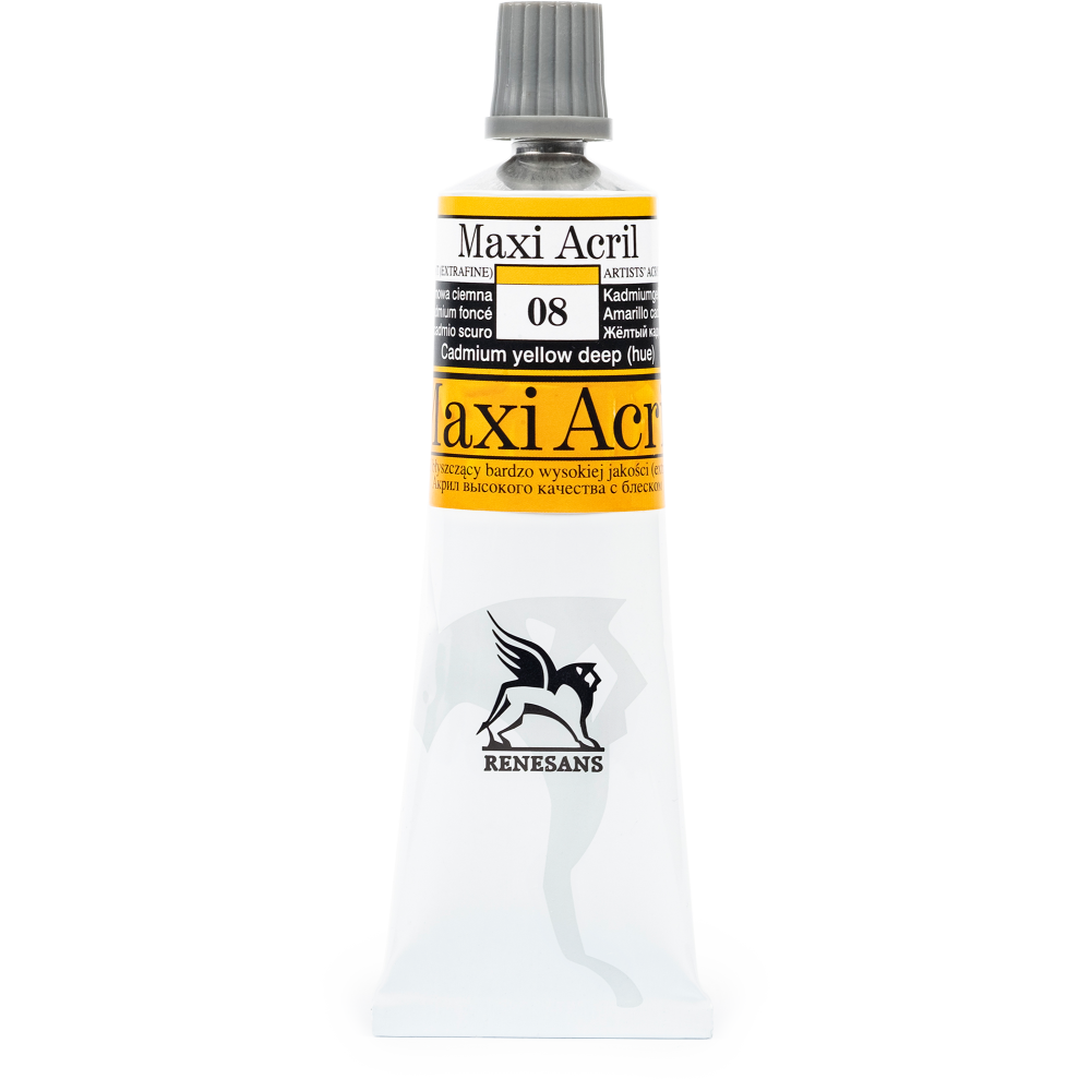 Farba akrylowa Maxi Acril - Renesans - 08, cadmium yellow deep hue, 60 ml