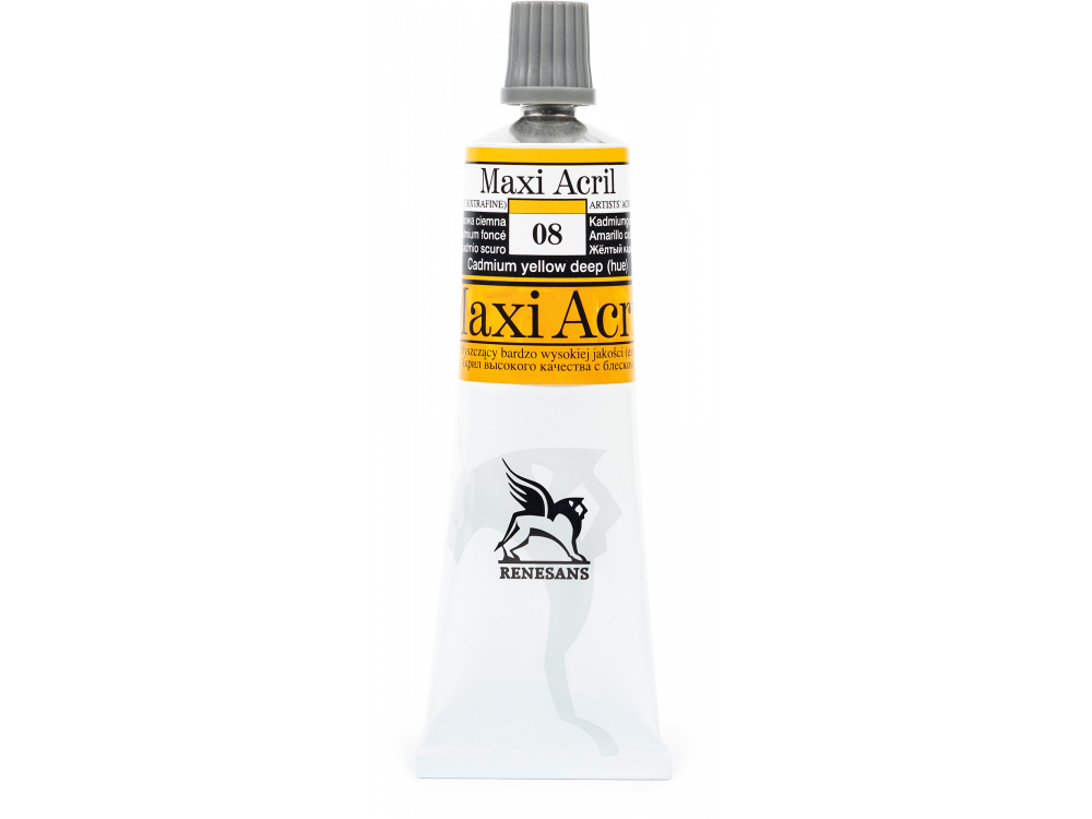 Acrylic paint Maxi Acril - Renesans - 08, cadmium yellow deep hue, 60 ml