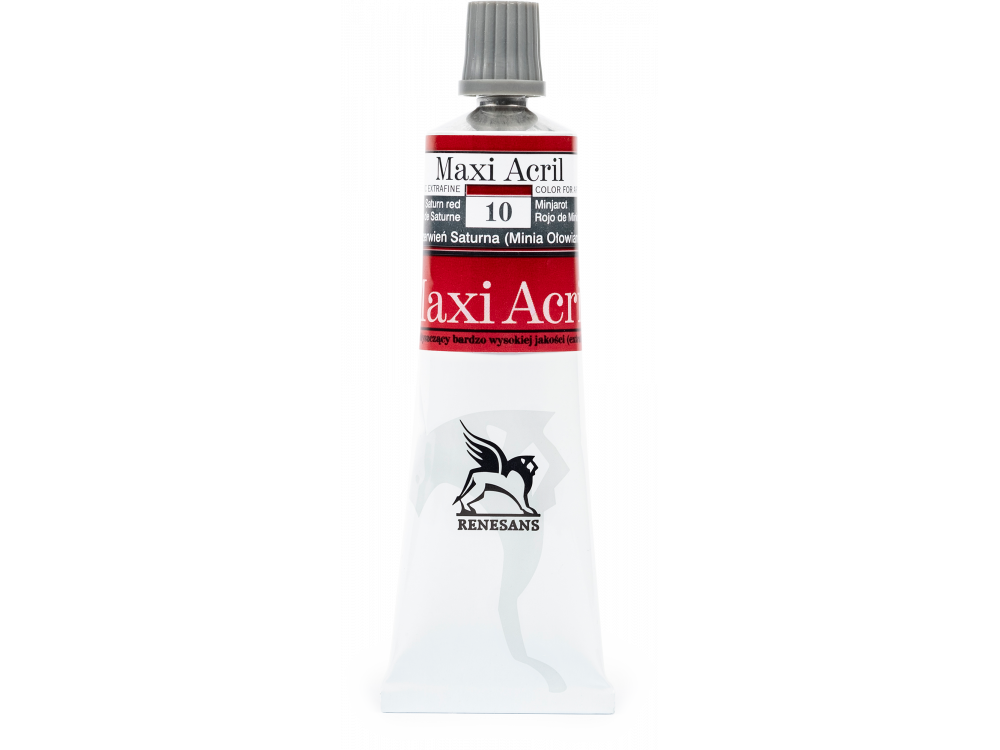 Acrylic paint Maxi Acril - Renesans - 10, Saturn red, 60 ml