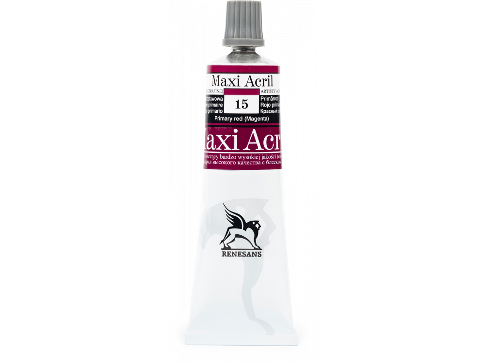 Acrylic paint Maxi Acril - Renesans - 15, primary red, 60 ml