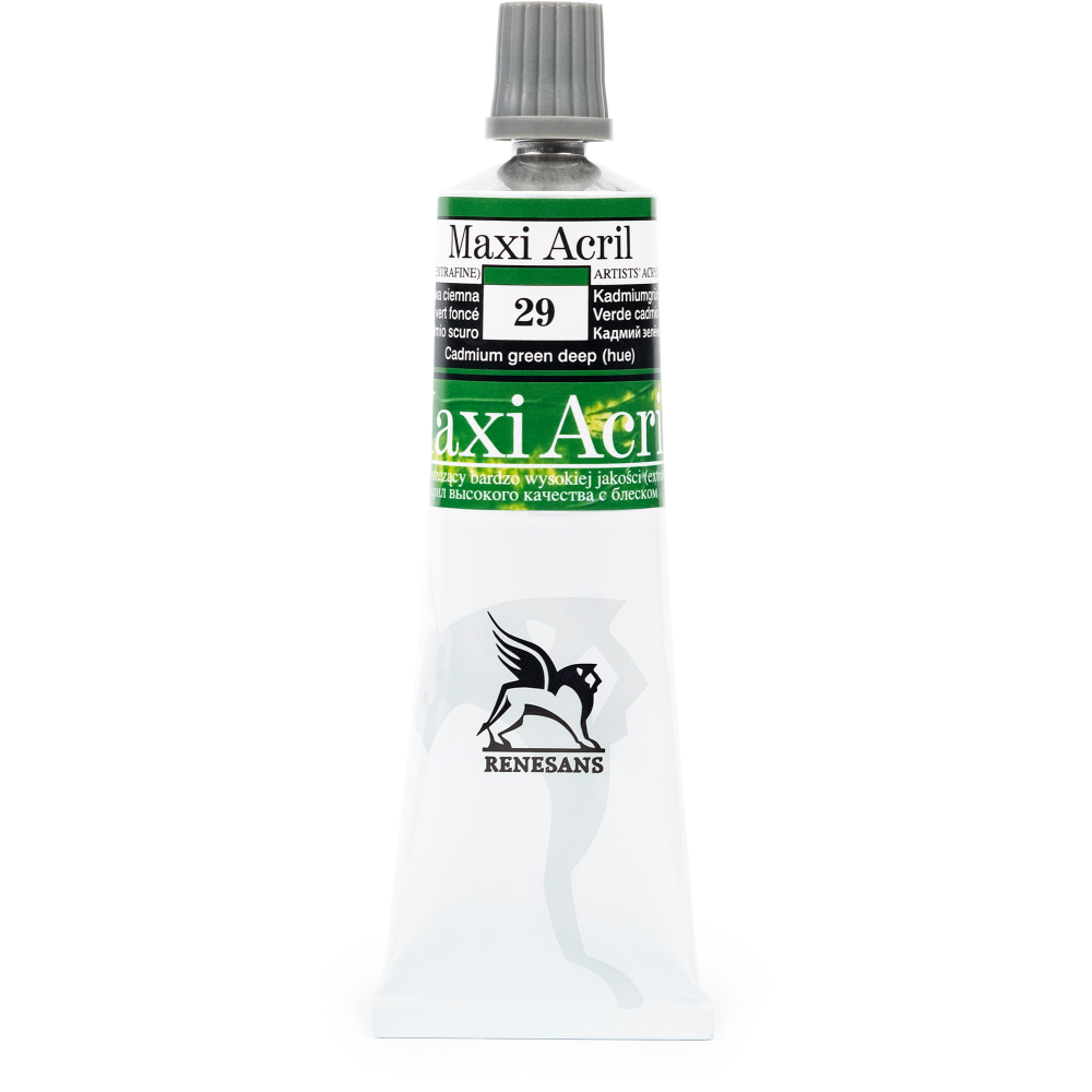 Acrylic paint Maxi Acril - Renesans - 29, cadmium green deep hue, 60 ml