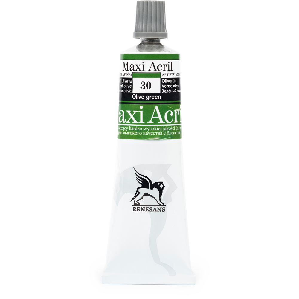 Acrylic paint Maxi Acril - Renesans - 30, olive green, 60 ml