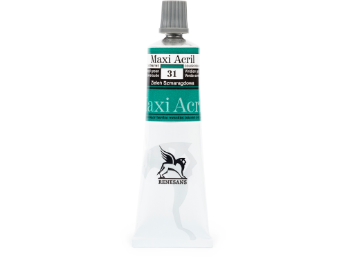 Farba akrylowa Maxi Acril - Renesans - 31, emerald green, 60 ml