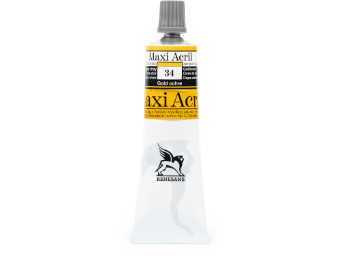 Acrylic paint Maxi Acril - Renesans - 34, gold ochre, 60 ml