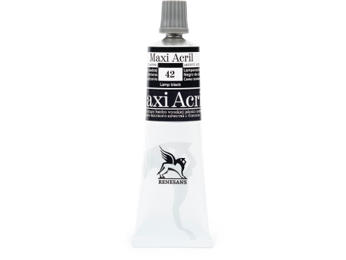 Acrylic paint Maxi Acril - Renesans - 42, lamp black, 60 ml