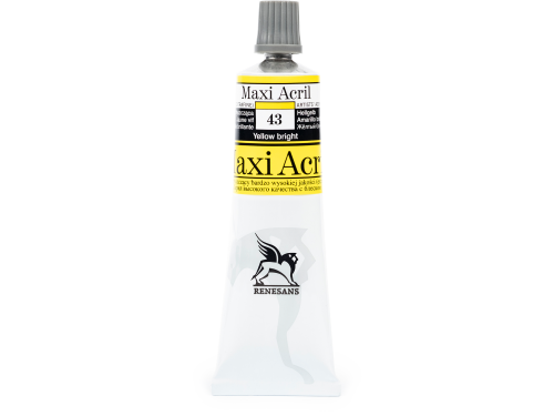 Acrylic paint Maxi Acril - Renesans - 43, yellow bright, 60 ml