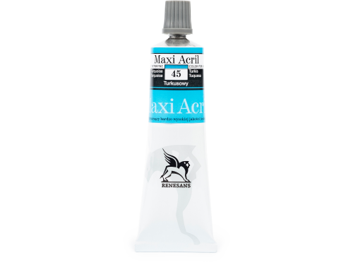 Acrylic paint Maxi Acril - Renesans - 45, turquoise, 60 ml